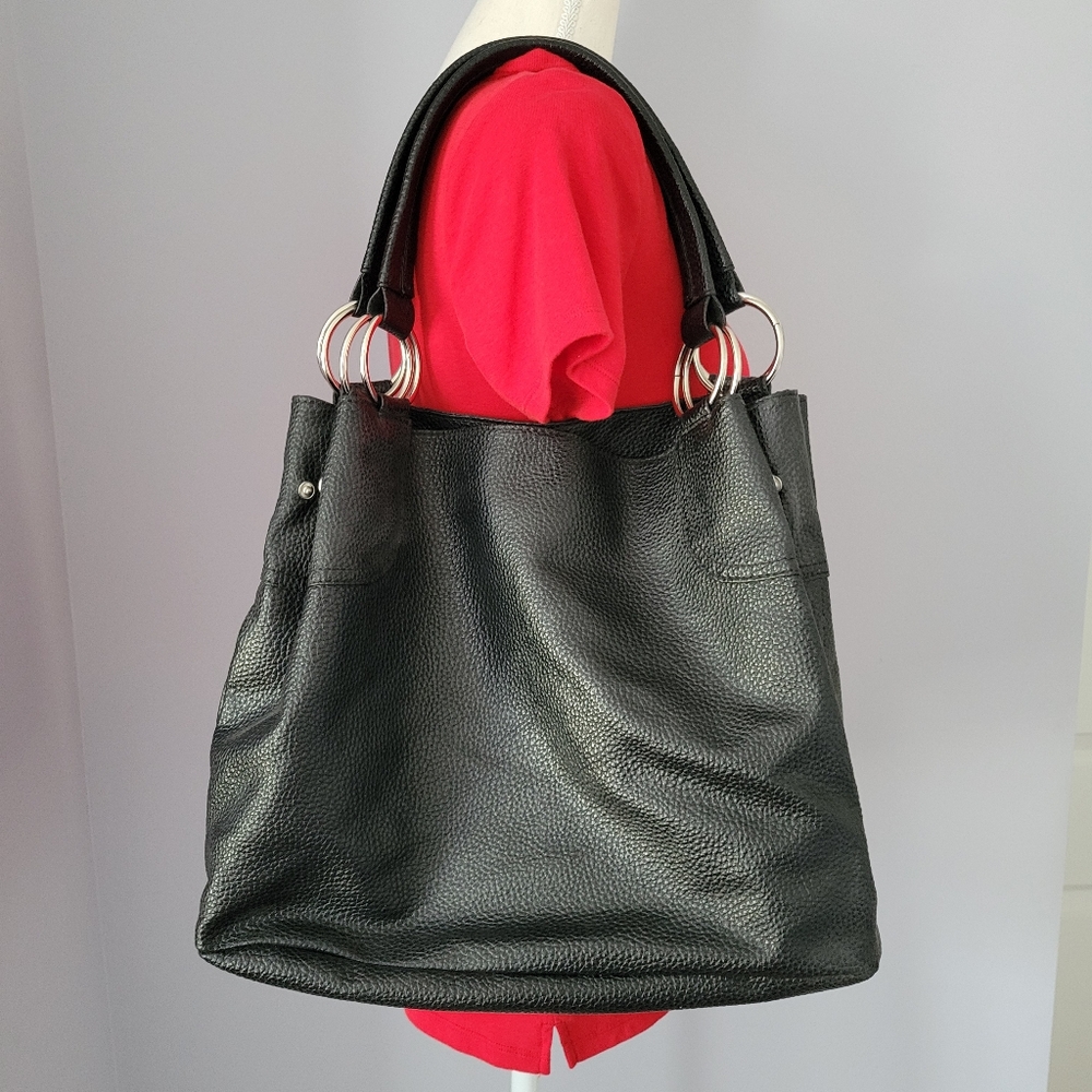 Aldo Pebbled Faux Black Leather Bag